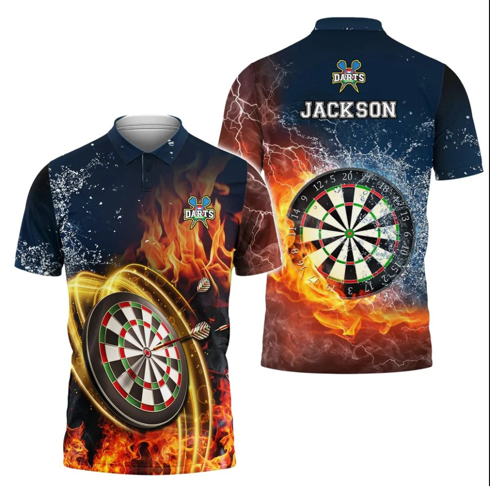 Maxcorners Dart Personalized 3D All Over Printed Water And Fire Style Shirt