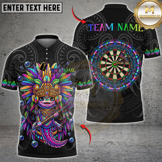 Maxcorners Darts Lizard Warrior Tribal Headdress Personalized Name 3D Unisex Shirt