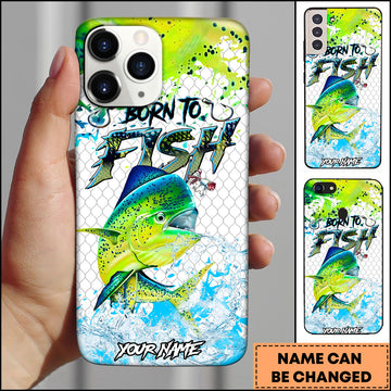 Maxcorners Mahi Mahi Fishing Neon Green Ocean Style Personalized Name 3D Phone Case