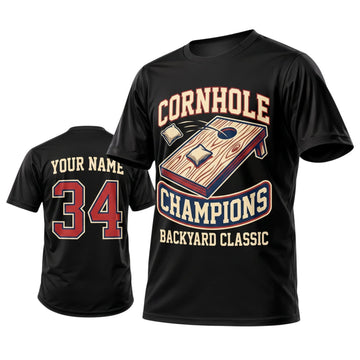 Maxcorners Cornhole Champions Backyard Classic Personalized Name 3D Unisex Shirt