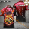 Maxcorners Darts Skull Fire Flame Mutilcolor Option Customized Name, Team Name 3D Polo Shirt