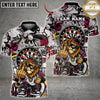 Maxcorners Dart Board Lion Mascot Crowned Street Style Graphic Multicolor Customized Name, Team Name 3D Shirts