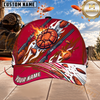 (7 Colors) Maxcorners Trap & Skeet Shooting Flaming Clay Target American Eagle Personalized Name 3D Cap