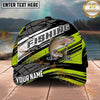Maxcorners Fishing Neon Green Racing Personalized Name 3D Cap (12 Fish Species)