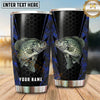 Maxcorners Fishing Tumbler Black Gold Honeycomb Shield Design Personalized Name Tumbler (13 Species)