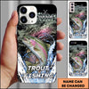 Maxcorners Black Grunge Water Splash Personalized Name Phone Case (13 Fish Species)