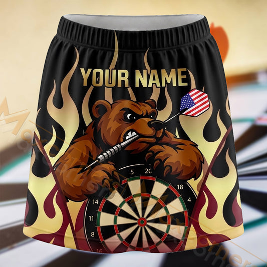 Maxcorners Darts Flame Bull Dartboard Personalized 3D Skort, Skirts With Shorts