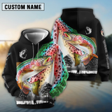 Maxcorners Rainbow Trout Fishing Personalized Name 3D Hoodie