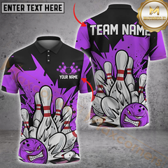 Maxcorners Bowling Lightning Blast Multicolor Personalized 3D Shirt,   Angry Ball & Exploding Pins Shirts