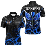 Maxcorners Personalized Blue Black Arrow Wings Dart Shirts For Men Team Darts Jerseys LM054
