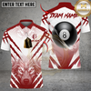 Maxcorners Billiard 8-Ball Wolf Pattern Personalized Name Shirt (4 Colors)