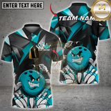 Maxcorners Angry Bowling Ball Multicolor Customized Name, Team Name 3D Shirts