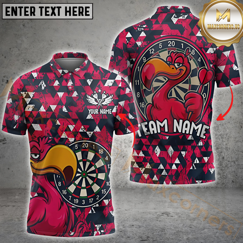 Maxcorners Darts Flamingo Dartboard Personalized Name 3D Unisex Shirt