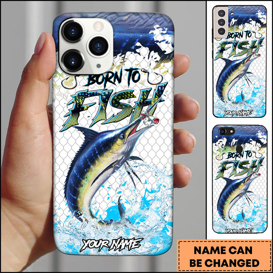 Maxcorners Marlin Fishing Deep Sea Splash Personalized Name 3D Phone Case