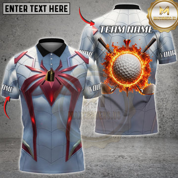 Maxcorners Darts Silver Red Spider Armor Blazing Fire Ring Personalized Name 3D Unisex Shirt