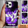 Maxcorners Bowling Strike Pins Multicolor Personalized Name 3D Phone Case