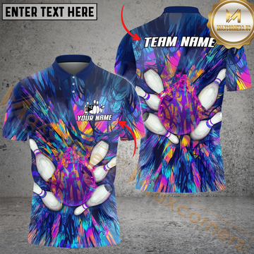 Maxcorners Ball And Pins Magic Art Bowling Jersey Multicolor Options Personalized Name, Team Name 3D Shirt