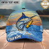 Maxcorners Fishing Sunset Ocean Wave Beer Bottle Personalized Name 3D Cap (12 Fish Species)