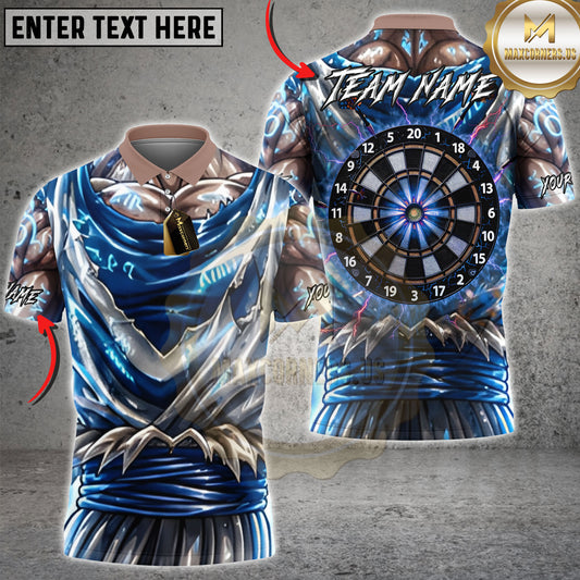 Maxcorners Ice Blue Phantom Warrior Personalized Dartboard Multi Options Personalized Name, Team Name 3D Shirt