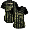 Maxcorners Custom Royal White-Red 3D American Flag Premium Baseball Jersey LM0210
