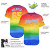 Maxcorners Custom Rainbow For Pride Month Love Is Love LGBT Authentic Baseball Jersey LM2605