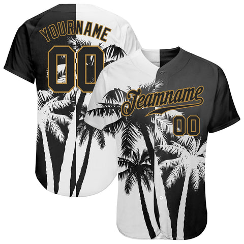 Custom Hawaii Coconut Trees Pattern Authentic Baseball Jersey
