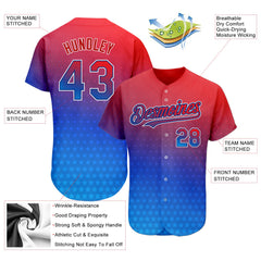 Maxcorners Custom Black Royal-Red 3D American Flag Fashion Premium Baseball Jersey LM0210