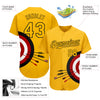 Maxcorners Custom Gold Black-Red 3D Pattern Design Dart Board Target Authentic Baseball Jersey LM2605