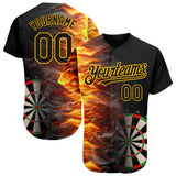 Maxcorners Fiery Dart Board 3D Pattern Design Baseball Jersey 3D Shirt