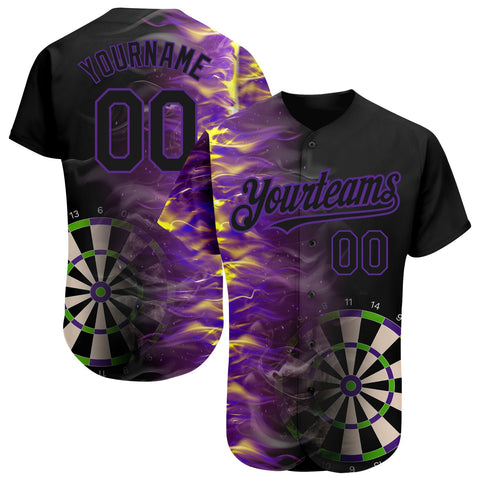 Maxcorners Fiery Dart Board 3D Pattern Design Baseball Jersey 3D Shirt