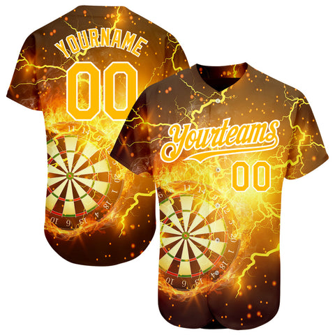 Maxcorners Lightning Flame Dart Board Target 3D Pattern Design Baseball Jersey 3D Shirt