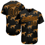 Maxcorners Custom Black Bay Orange 3D Pattern Design Tiger Authentic Baseball Jersey
 LM0609