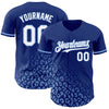 Maxcorners Custom Royal White-Light Blue 3D Pattern Design Leopard Print Fade Fashion Authentic Baseball Jersey LM2605