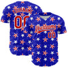 Maxcorners Custom Royal Red-White American Flag Patriotic Premium Baseball Jersey LM0210
