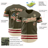 Maxcorners Custom Royal Red-White 3D American Flag Patriotic Premium Baseball Jersey LM0210