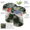 Maxcorners Custom White Red-Royal 3D Pattern Design Mountains Landscape Authentic Baseball Jersey LM2605