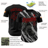Maxcorners Custom Black Red 3D Pattern Design Animal Pitbull Dog Authentic Baseball Jersey LM2605