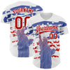 Maxcorners Custom White Light Blue-Pink Premium American Flag Fashion Baseball Jersey LM0210