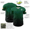Maxcorners Custom Kelly Green Black 3D Pattern Design Gradient Style Irregular Shape Authentic Baseball Jersey LM2605