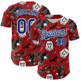 Maxcorners Custom Red Royal-White 3D Pattern Design American Eagle Authentic Baseball Jersey
 LM0609