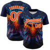 Maxcorners Custom Navy Orange-White 3D Pattern Design Rave Phoenix Authentic Baseball Jersey LM2605