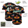 Maxcorners Custom Black White-Kelly Green 3D Mexican Festival Sombrero Cinco de Mayo Authentic Baseball Jersey LM2605