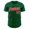 Maxcorners Custom Kelly Green Red Green-White 3D Mexico Authentic Baseball Jersey LM2605