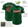 Maxcorners Custom Kelly Green Red Green-White 3D Mexico Authentic Baseball Jersey LM2605