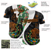 Maxcorners Custom Black Kelly Green Texas Orange-White 3D Mexico Authentic Baseball Jersey LM2605
