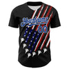 Maxcorners Custom Navy Red-White Patriotic American Flag Premium Baseball Jerseys LM0210