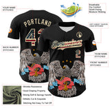 Maxcorners Custom City Cream Black-Red 3D Patriotic American Flag Premium Baseball Jersey LM0210
