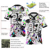 Maxcorners Custom Graffiti Pattern White-Black 3D Pattern Splash Authentic Football Jersey LM2605