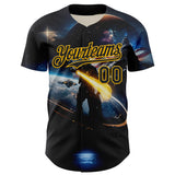 Maxcorners Custom White Royal-Red 3D American Flag Premium Baseball Jersey LM0210