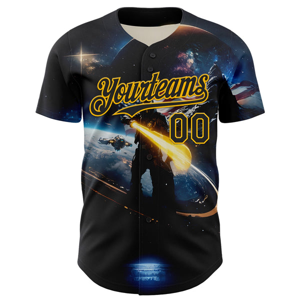 Maxcorners Custom White Royal-Red 3D American Flag Premium Baseball Jersey LM0210